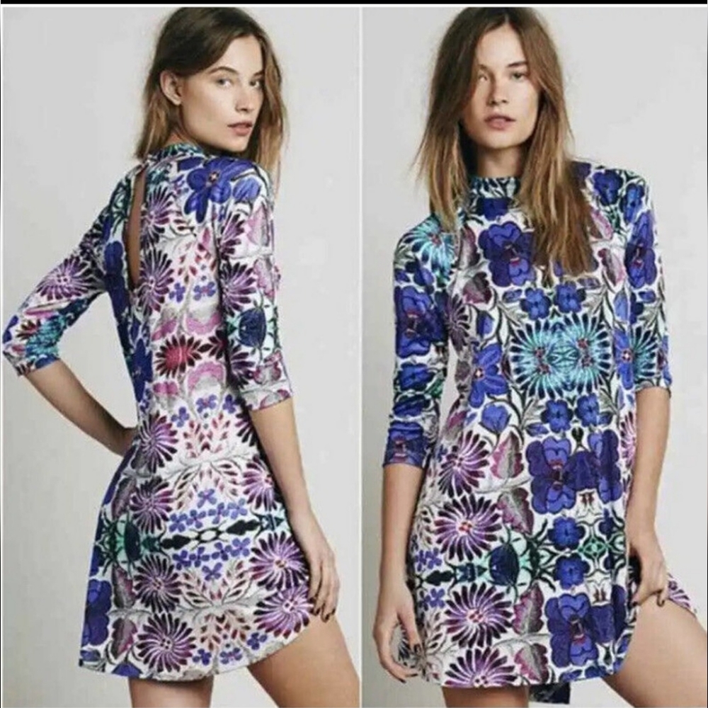 💥SALE💥FREE PEOPLE Fiesta White Floral Combo Dress - Picture 1 of 10